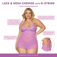 Cargar imagen en el visor de la galería, Lace & Mesh Chemise w/G-String