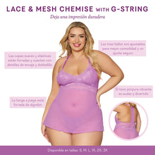 Cargar imagen en el visor de la galería, Lace & Mesh Chemise w/G-String