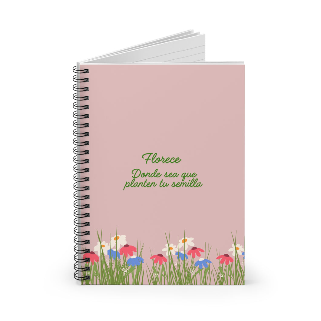 Libreta Floral Inspiracional con Espiral