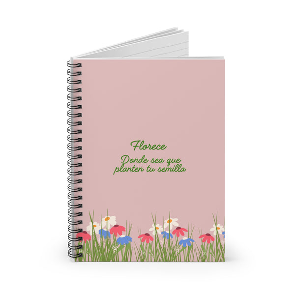 Libreta Floral Inspiracional con Espiral