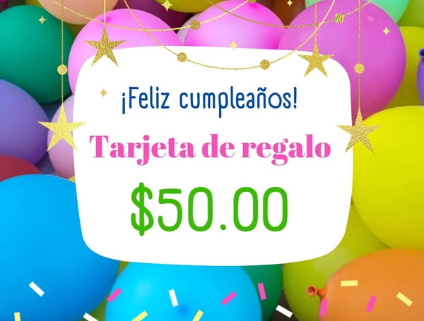 Tarjeta de regalo por $50.00